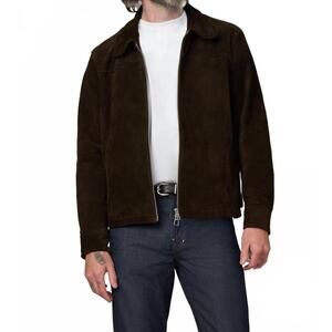 NEW JOE'S JEANS suede dress zip jacket in wren